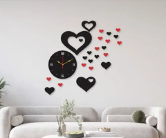 Stylish 3D Art MDF Wood Wall Clock - 1