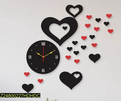 Stylish 3D Art MDF Wood Wall Clock - 2